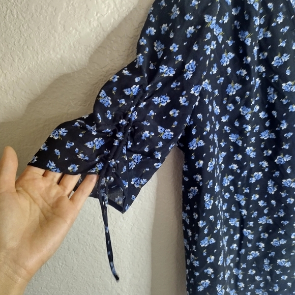 Madewell Silk Cinch-Sleeve Top in Baby's Breath Sz Xl - Picture 4 of 10